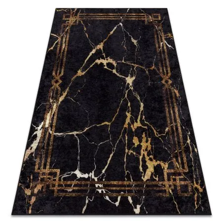 Tappeto lavabile MIRO 51333.801 Marmo, telaio antiscivolo - nero / oro