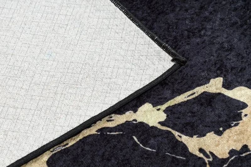 Tappeto lavabile MIRO 51333.801 Marmo, telaio antiscivolo - nero / oro