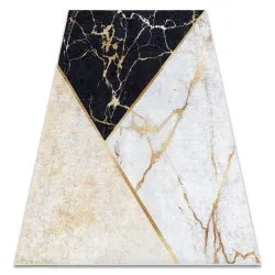 Tappeto lavabile MIRO 52103.801 Marmo, geometrico antiscivolo - oro
