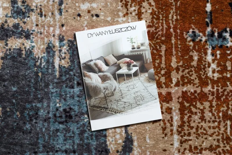 Tappeto lavabile MIRO 51454.802 Astrazione antiscivolo - blu scuro / beige