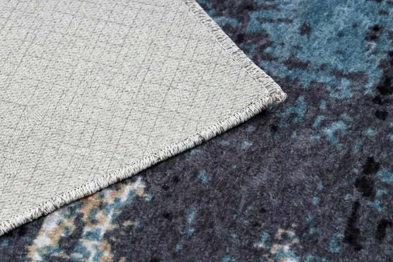 Tappeto lavabile MIRO 51454.802 Astrazione antiscivolo - blu scuro / beige