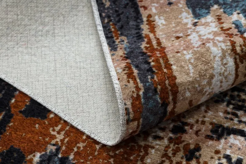 Tappeto lavabile MIRO 51454.802 Astrazione antiscivolo - blu scuro / beige