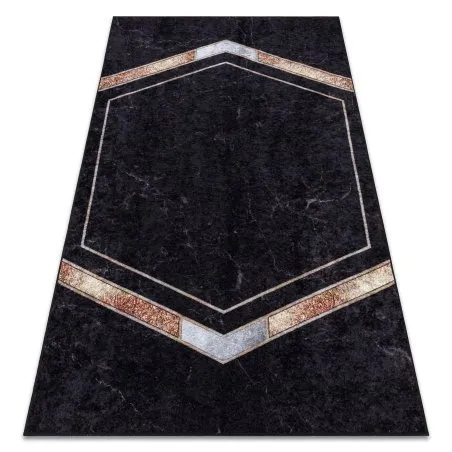 Tappeto lavabile MIRO 52025.802 Marmo, geometrico antiscivolo - nero