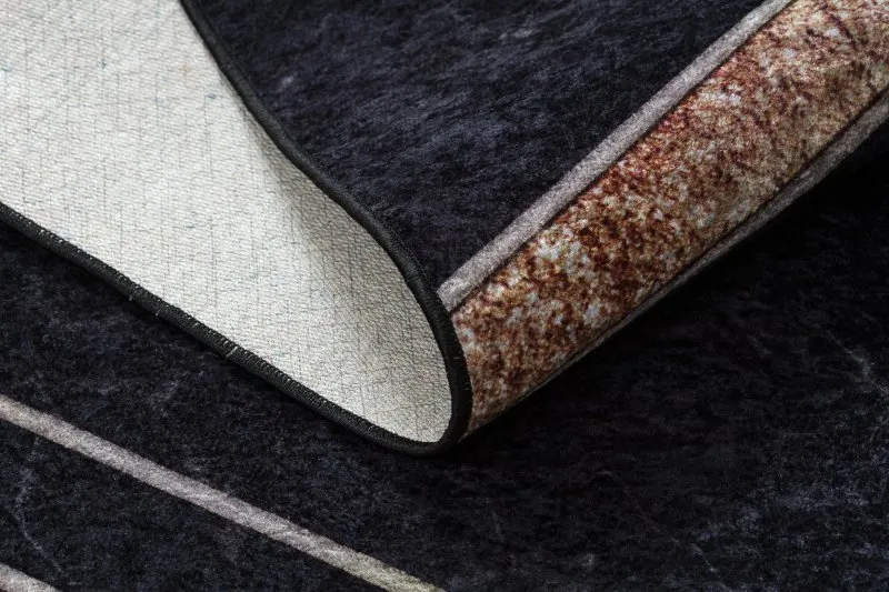 Tappeto lavabile MIRO 52025.802 Marmo, geometrico antiscivolo - nero