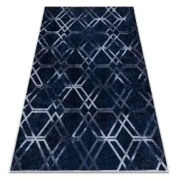 Tappeto lavabile MIRO 51805.802 Geometrico, reticolo antiscivolo - blu