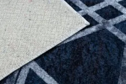 Tappeto lavabile MIRO 51805.802 Geometrico, reticolo antiscivolo - blu