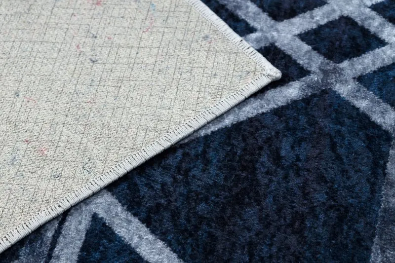 Tappeto lavabile MIRO 51805.802 Geometrico, reticolo antiscivolo - blu
