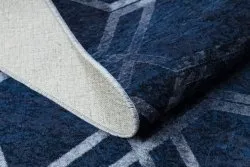Tappeto lavabile MIRO 51805.802 Geometrico, reticolo antiscivolo - blu