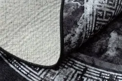 Tappeto lavabile MIRO 51199.807 cerchio Marmo, greco antiscivolo - nero / bianca