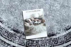 Dywan do prania MIRO 51254.802 koło Marmur, grecki antypoślizgowy - szary / czarny