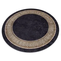 Tappeto lavabile MIRO 51199.806 cerchio Greco antiscivolo - nero / oro