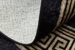 Tappeto lavabile MIRO 51199.806 cerchio Greco antiscivolo - nero / oro