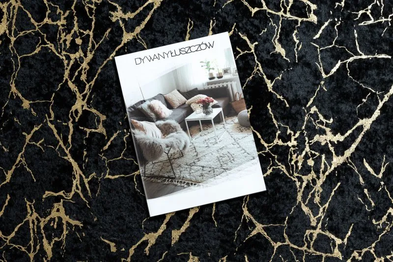 Tappeto lavabile MIRO 11111.2106 Marmo, glamour antiscivolo - nero / oro