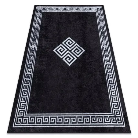 Tappeto lavabile MIRO 52071.804 Telaio, greco antiscivolo - nero / bianca
