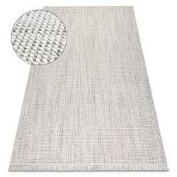 Tappeto NANO EO78B Melange, loop, tessuto piatto bianco / grigio