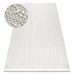 Tappeto NANO EM52A Diamanti, loop, tessuto piatto bianco