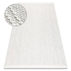 Tappeto NANO EN14A Diamanti, loop, tessuto piatto bianco