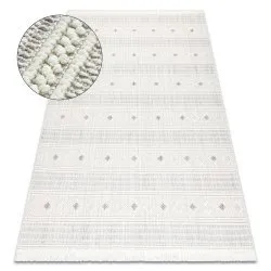 Tappeto NANO FH69A Diamanti, loop, tessuto piatto bianco / grigio