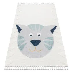 Tappeto YOYO GD80 bianco / grigio - Tigre per bambini, strutturali, sensoriali Frange