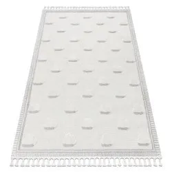 Tappeto YOYO GD62 bianco / grigio - Nuvole per bambini, strutturali, sensoriali Frange