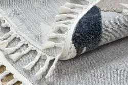 Tappeto YOYO EY81 cerchio grigio / bianco - Orso, montagne per bambini, strutturali, sensoriali Frange