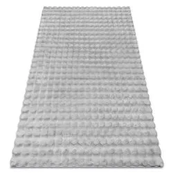 Tappeto BUBBLE argento 21 IMITAZIONE PELLICCIA DI CONIGLIO 3D strutturale