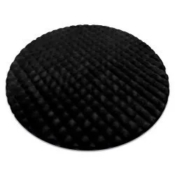 Tappeto BUBBLE cerchio nero 25 IMITAZIONE PELLICCIA DI CONIGLIO 3D strutturale