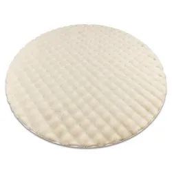 Tappeto BUBBLE cerchio avorio 12 IMITAZIONE PELLICCIA DI CONIGLIO 3D strutturale