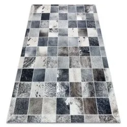 Tappeto PATCHWORK 21716 gris - Pelle di vacchetta