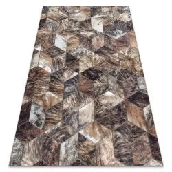 Tappeto PATCHWORK 21715 marrone - Pelle di vacchetta, Diamanti