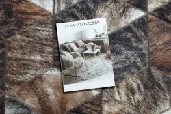 Dywan PATCHWORK 21715 brązowy - Skóra bydlęca, Romby 