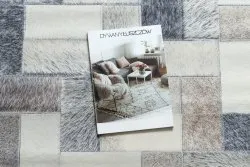 Dywan PATCHWORK 21723 szary - Skóra bydlęca, Deski 