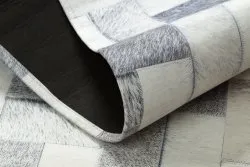 Dywan PATCHWORK 21723 szary - Skóra bydlęca, Deski 