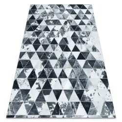 Tappeto PATCHWORK 21722 gris - Pelle di vacchetta, Triangoli