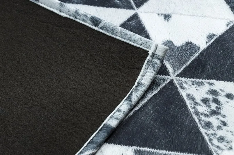Dywan PATCHWORK 21722 szary - Skóra bydlęca, Trójkąty