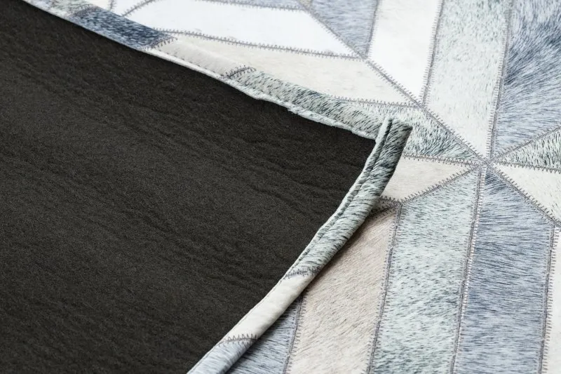 Dywan PATCHWORK 21721 beż / szary - Skóra bydlęca, geometryczny 