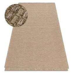 Tappeto JUTA 3652 beige scuro un colore - juta, tessitura piatta, frange
