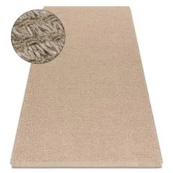 Tappeto JUTA 3650 linee beige un colore - juta, tessitura piatta, frange