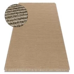 Tappeto JUTA 3651 beige scuro un colore - juta, tessitura piatta, frange