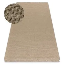 Tappeto JUTA 3731 beige scuro un colore - juta, tessitura piatta, frange