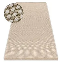 Tappeto JUTA 3731 crema / beige - juta, tessitura piatta, frange