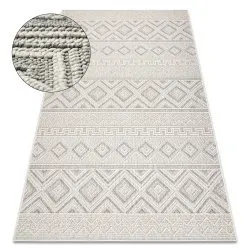 Tappeto JERSEY 19234 grigio - Rombi strutturali, loop BOHO