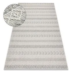 Tappeto JERSEY 19243 grigio - Spina di pesce strutturali, loop BOHO
