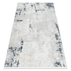 Tappeto moderno DUKE 51378 panna / blu - Cemento, pietra strutturata, molto morbida, frange