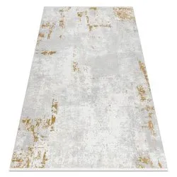 Tappeto moderno DUKE 51378 panna / oro - Cemento, pietra strutturata, molto morbida, frange