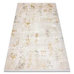 Tappeto moderno DUKE 51546 panna / oro - Vintage strutturata, molto morbida, frange