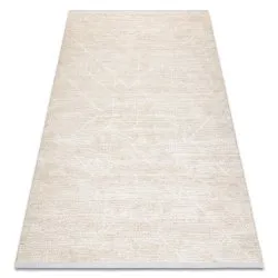 Tappeto moderno DUKE 51533 panna - Geometrico strutturata, molto morbida, frange