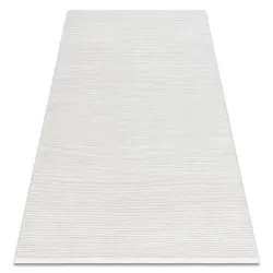 Tappeto moderno DUKE 51376 crema - Strisce strutturata, molto morbida, frange