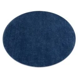Tappeto da lavaggio moderno LINDO cerchio blu scuro, antiscivolo, a pelo lungo