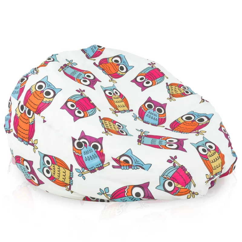 Pouf sacco per bambini con design di gufi, perfetto per la cameretta